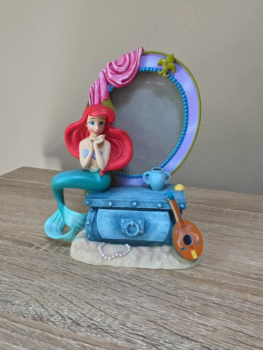 Vintage Little Mermaid Figurine Frame Red, Teal, Purple